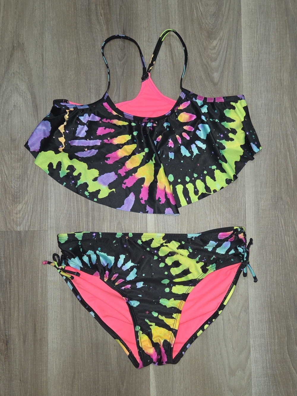 •So• Little Girls Black And Rainbow Bikini